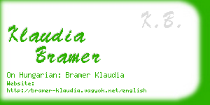 klaudia bramer business card